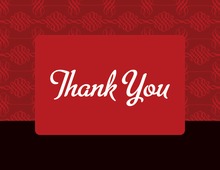 Stylish Red In Black Thank You Cards