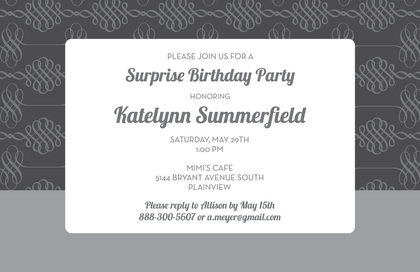 Modern Elegant Swirl Green Formal Party Invitations