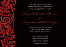 Holiday Victorian Style Red Black Party Invitations