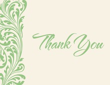 Oak Leaves Formal Green Thank You Cards