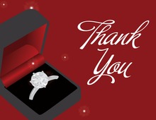 Red Engagement Box Thank You Cards