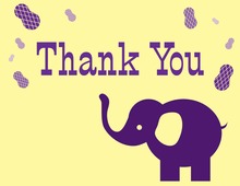 Pink Elephant Baby Shower Thank You Note