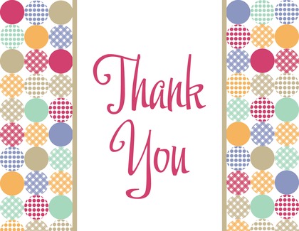 Unique Polka Dots Thank You Cards
