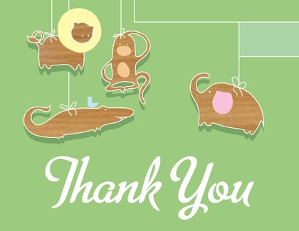 Animal Friends Mobile Thank You Cards