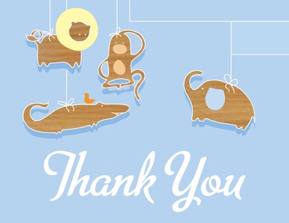 Animal Friends Mobile Thank You Cards