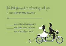 Bicycle Built For Two Green RSVP Cards