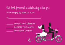 Bicycle Built For Two Hot Pink RSVP Cards