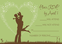 Silhouette Love Green RSVP Cards