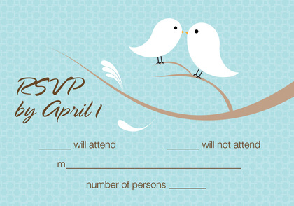 Birds Of A Feather Charcoal RSVP Cards