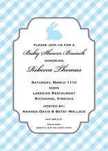 Cute Blue Bunny Shower Invitations