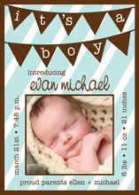 Blue Baby Boy Banner Photo Cards