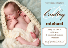 With Love Baby Boy Announcements Photo Cards