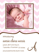 Pink Baby Girl Pattern Photo Cards