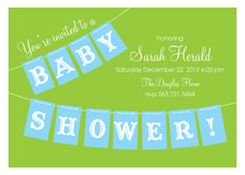 Blue Baby Shower Banner Invitations