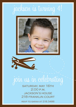 Airplane Chevrons Chalkboard Boy Birthday Invitations