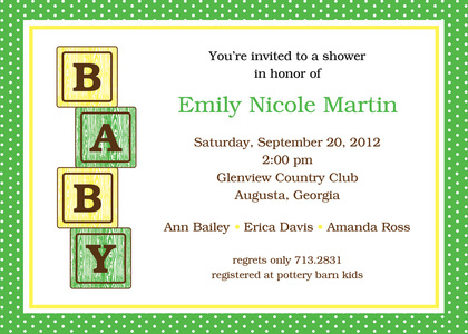 baby blocks shower invitations