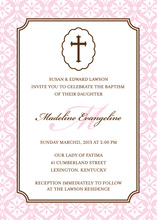 Baby Girl Cross Religious Invitations