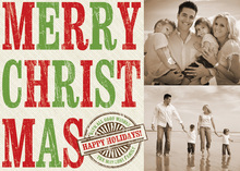 Traditional MERRY CHRISTMAS Text Photo Cards