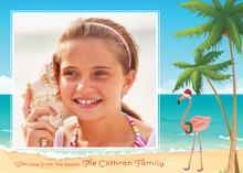 Flamingo Santa Hat Photo Cards