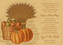 Fall Theme Linen Swirls Invitation