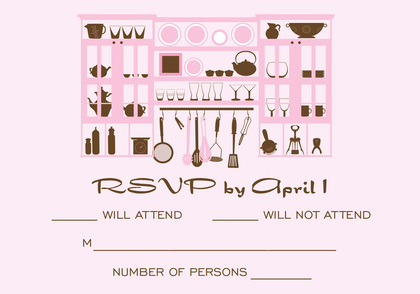 Kitchen Silhouette Pink Invitations