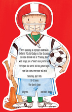 Football Boy Kids Sport Invitations