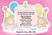 Pink Birthday Party Cake Invitations