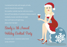 Blonde Holiday Santa Girl Invitations