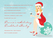 Blonde Holiday Tropical Girl Invitations