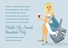 Blonde Hanukkah Girl Invitations
