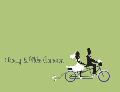 Bicycle Built For Two Green RSVP Cards