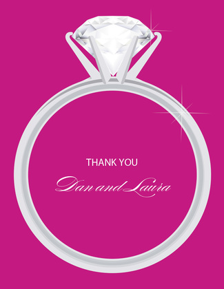 Solitaire Engagement Bali Thank You Cards