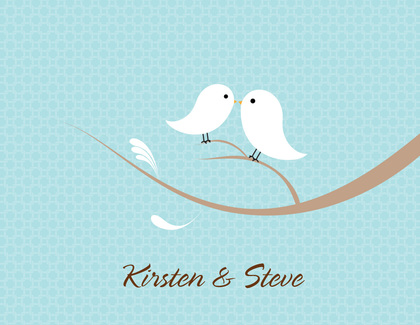 Love Birds Charcoal Thank You Cards