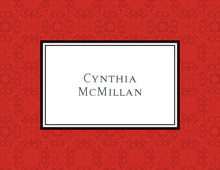 Playful Red Damask Thank You Cards