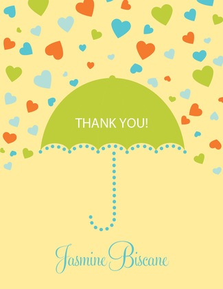 Forecasting Love Blue-Green Thank You Cards