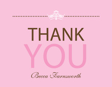Princess Shower Chocolate-Pink Thank You Cards