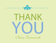 Princess Shower Turquoise-Lime Thank You Cards