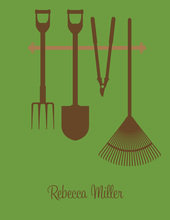 Garden Tools Chocolate-Olive Thank You Cards