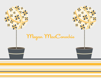 Two Yellow Floral Topiaries Invitation