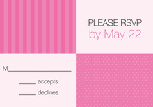 Squares Around The House Pink RSVP Cards
