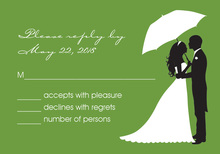 Couple Shower Silhouette Green RSVP Cards
