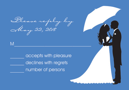 Couple Shower Silhouette Green RSVP Cards
