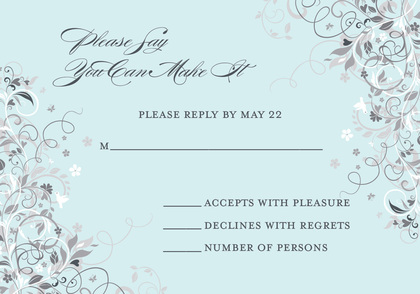 Floral Corners Chocolate-Pink RSVP Cards