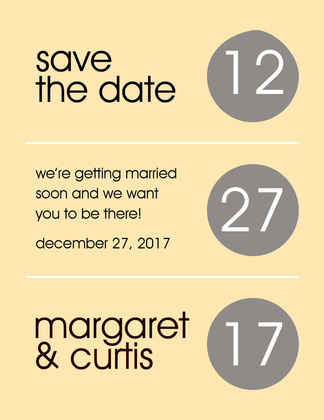 Hot Tangerine Circles Save The Date Invitations
