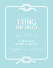 Tying The Knot Blue Square Invitations