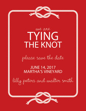Tying The Knot Red Square Invitations