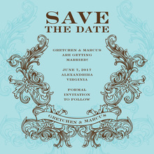 Wedding Knot Blue Save The Date Invitations