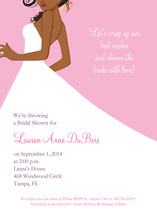 African American Bride Blue Invitations