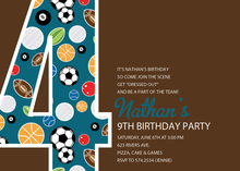 Soccer Number Four Chocolate Invitations