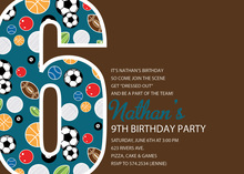 Soccer Number Seven Chocolate Invitations